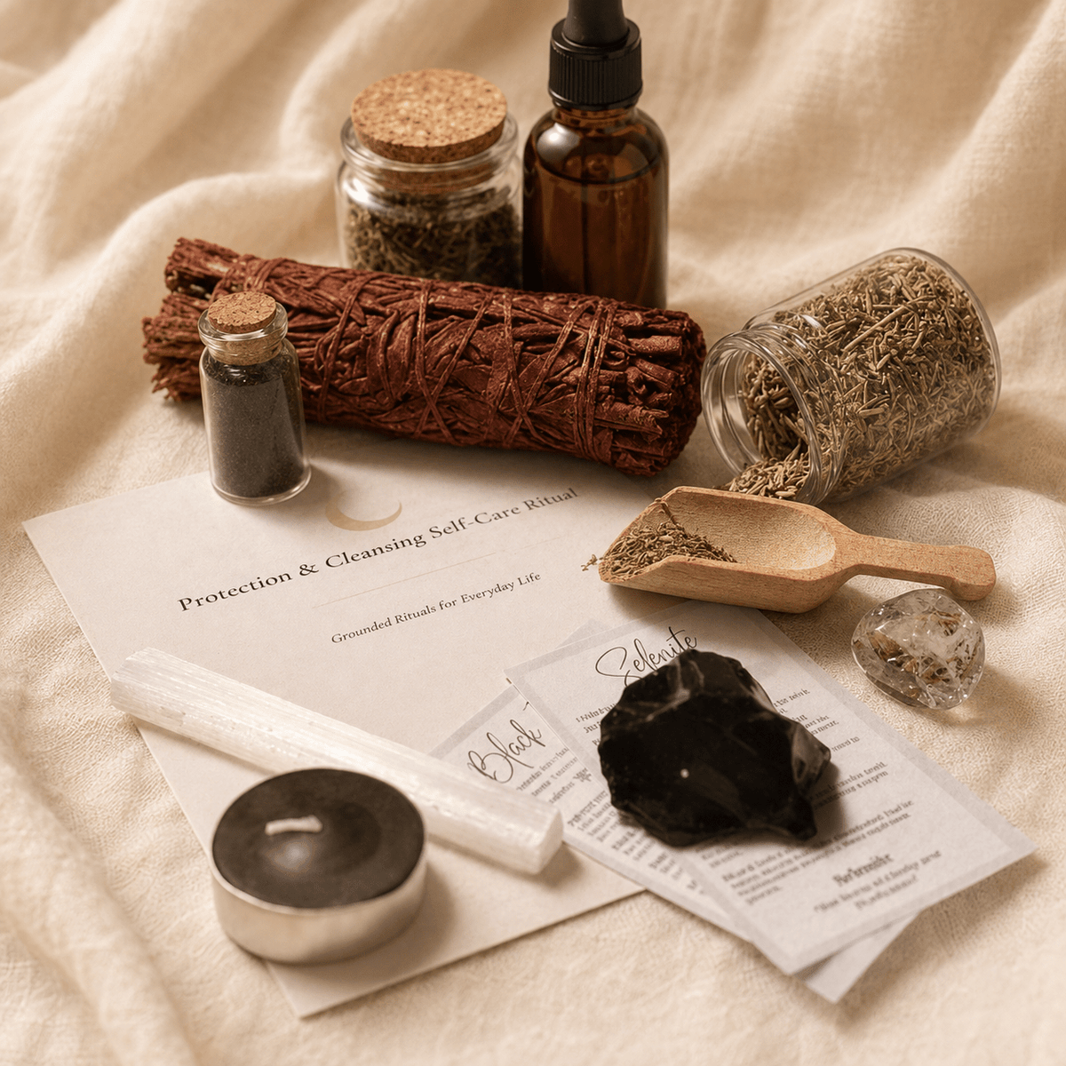 Protection & Cleansing Spiritual Self-Care Ritual Kit - Northern Moon Apothecary